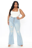 Not So Common Distressed Flare Jean- Light Wash Ins Street