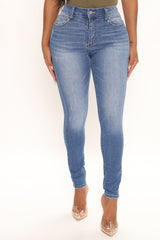 Curvy Booty Lifter Stretch Skinny Jeans - Medium Blue Wash Ins Street