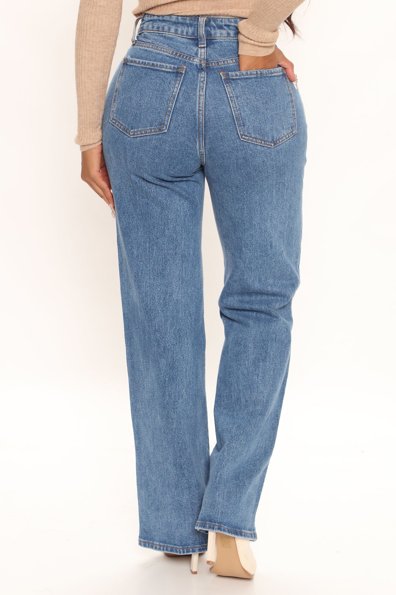 Tell Me High Rise Slim Straight Leg Jeans - Dark Wash Ins Street