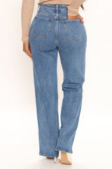 Tell Me High Rise Slim Straight Leg Jeans - Dark Wash Ins Street