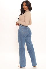 Tell Me High Rise Slim Straight Leg Jeans - Dark Wash Ins Street