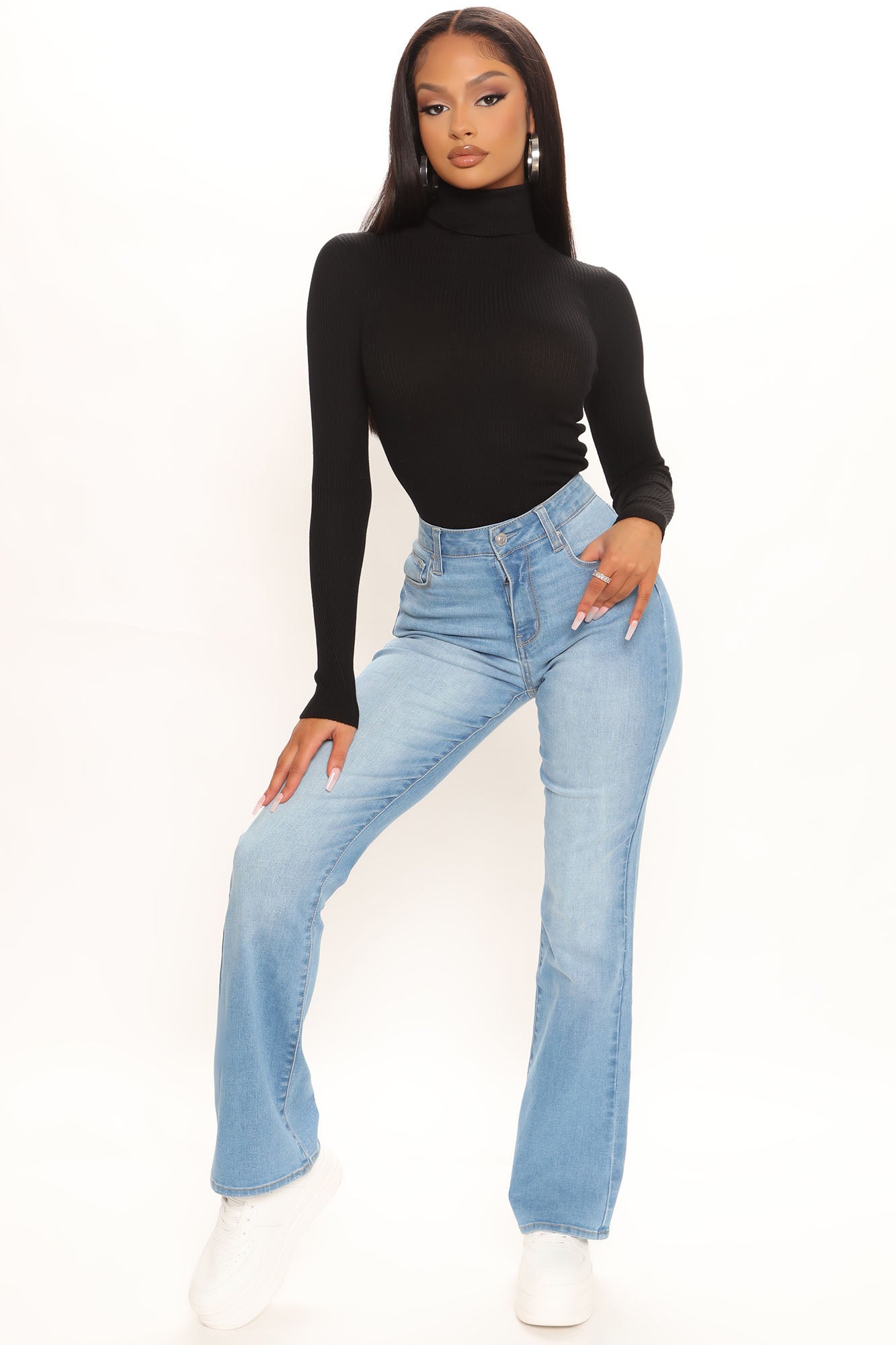 In The Groove Bootcut Jeans - Light Blue Wash Ins Street