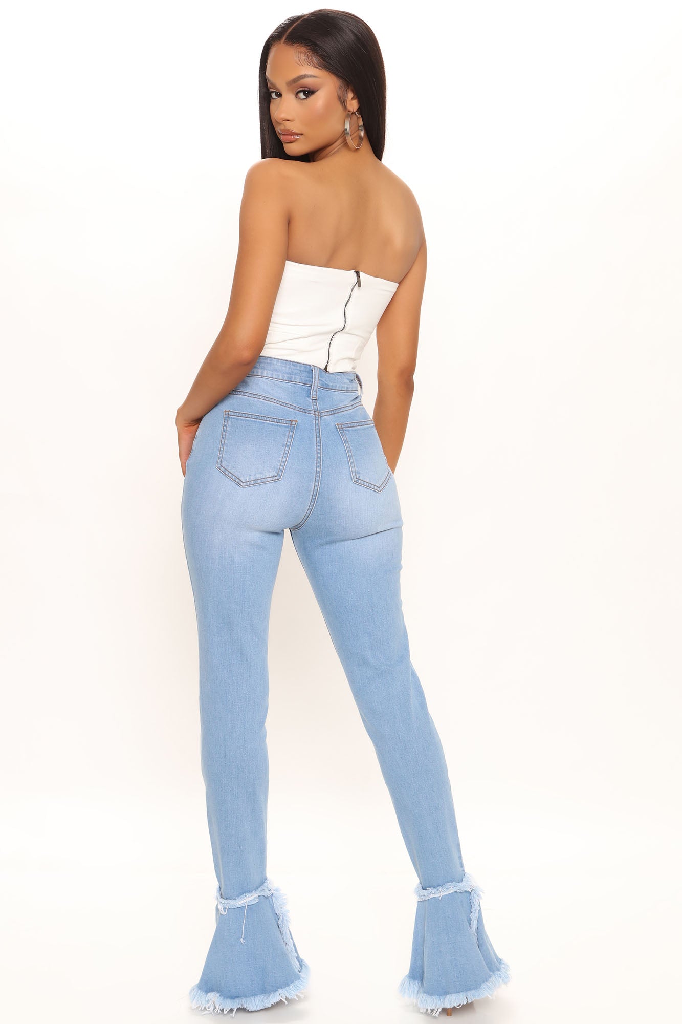 Fray What You Will Flare Jeans - Medium Blue Wash Ins Street