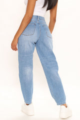 Vibe Check No Stretch Mom Jean - Light Blue Wash Ins Street