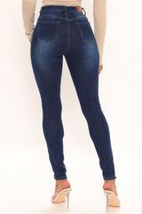 Poke It Out Booty Shaping Skinny Jeans - Dark Wash Ins Street