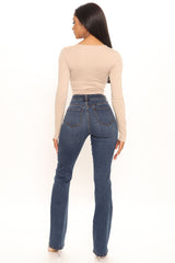 Jessie Mid Rise Bootcut Jeans - Dark Wash Ins Street