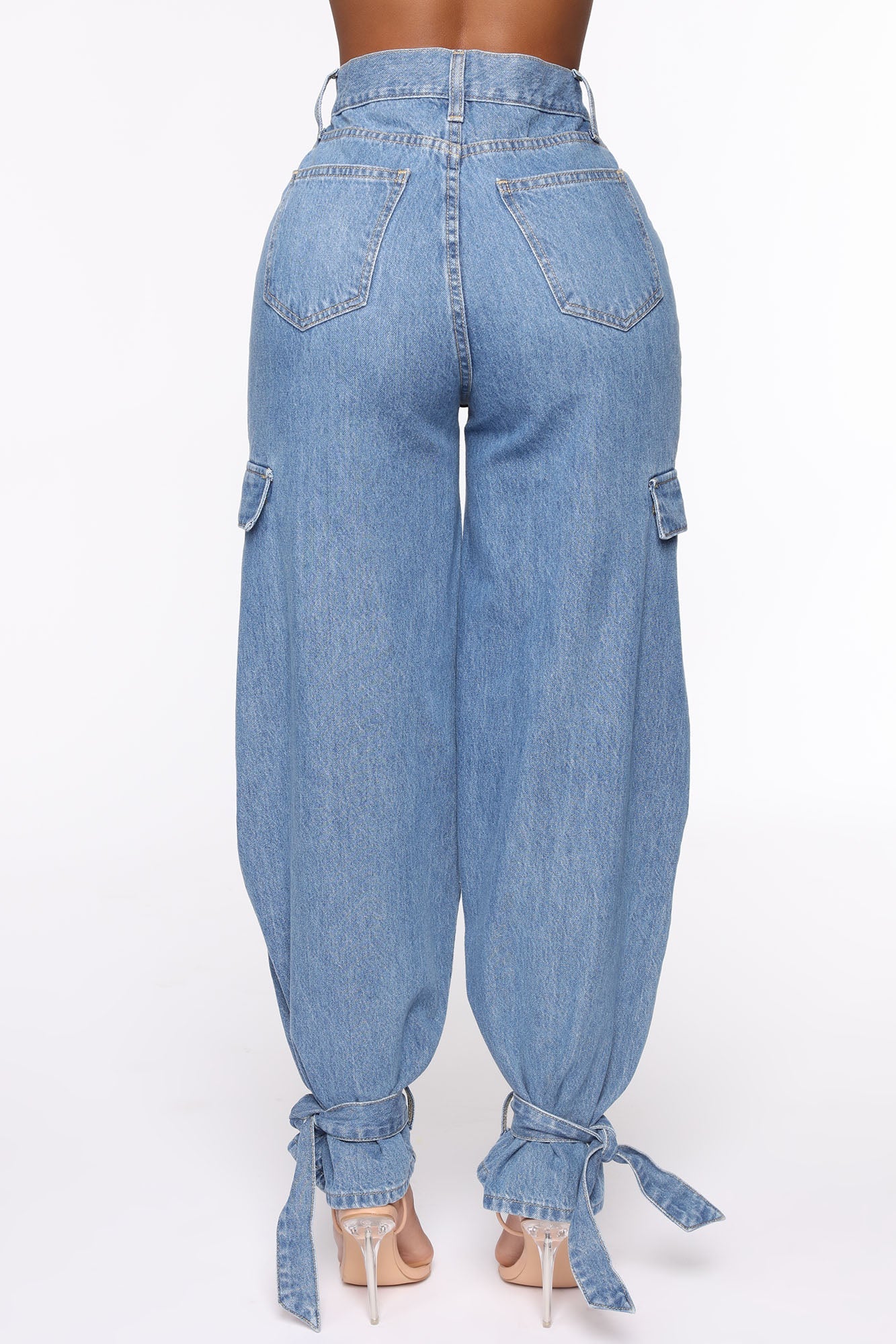 Too Tied Up Balloon Mom Jeans - Medium Wash Ins Street