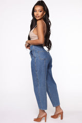 Not What It Seams Balloon Mom Jeans - Medium Wash Ins Street