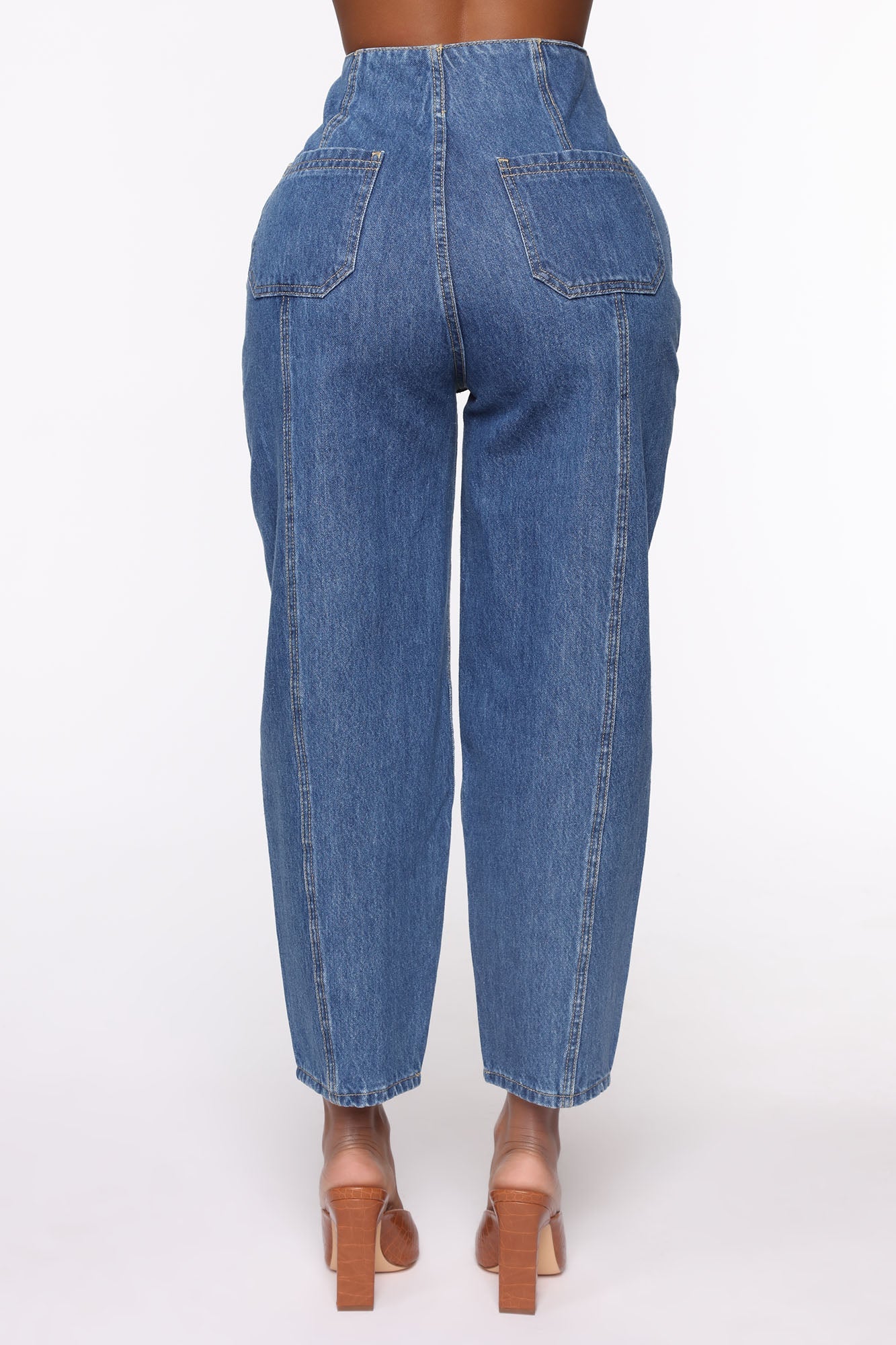 Not What It Seams Balloon Mom Jeans - Medium Wash Ins Street