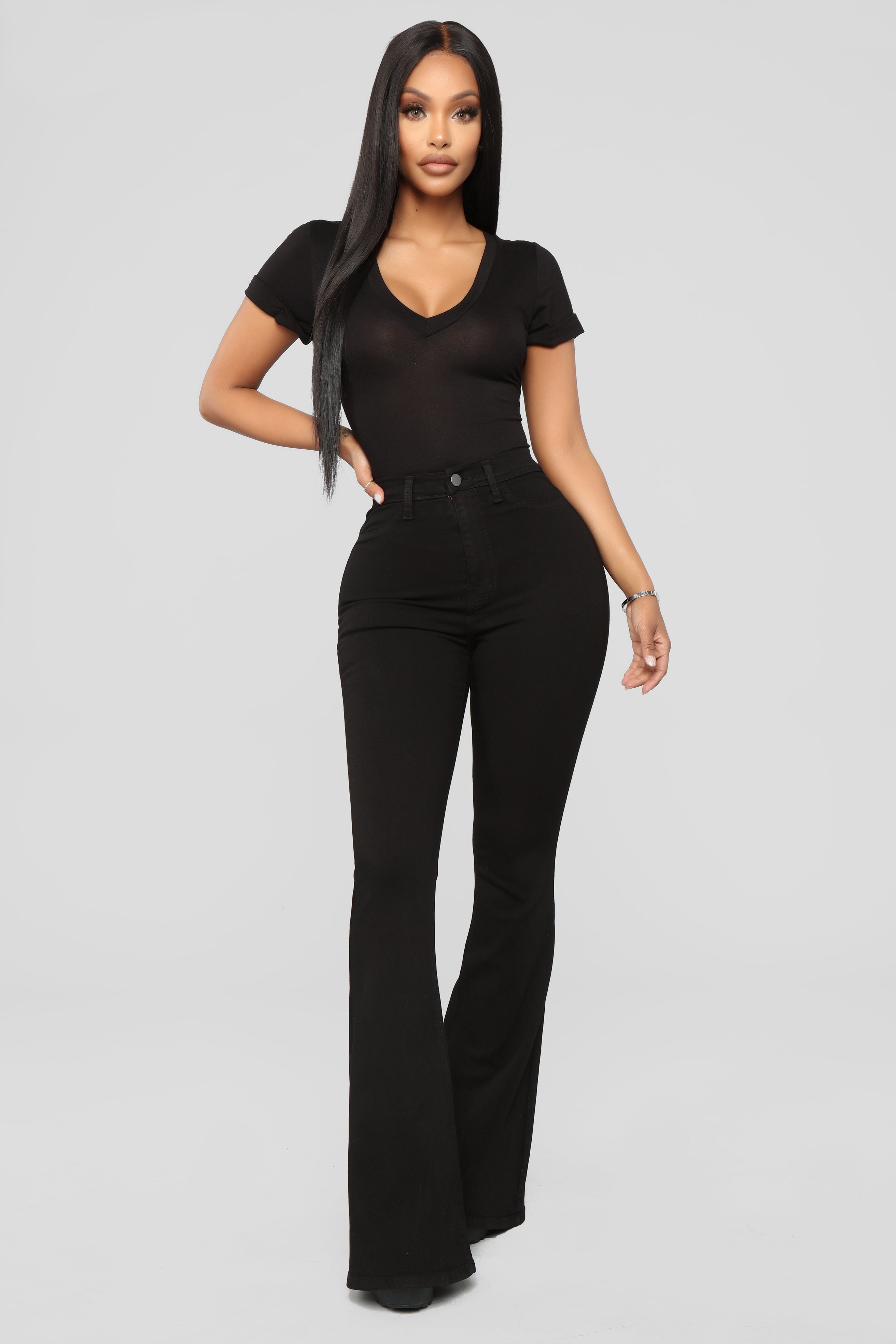 Deep In My Soul Flare Jeans - Black Ins Street