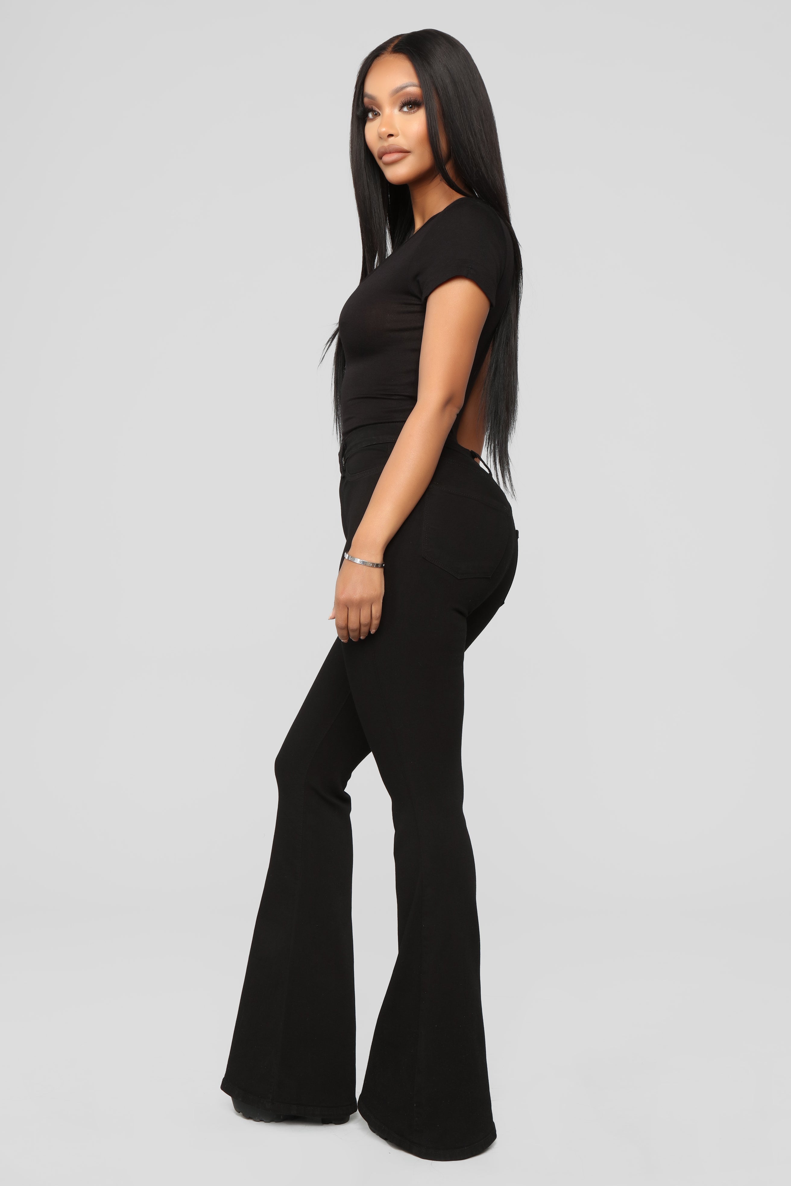 Deep In My Soul Flare Jeans - Black Ins Street