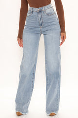 High Standard Wide Leg Jeans - Light Blue Wash Ins Street