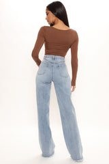 High Standard Wide Leg Jeans - Light Blue Wash Ins Street
