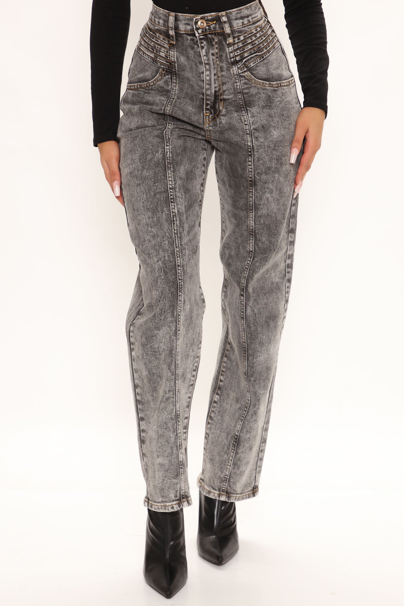 You've Been Pinned Straight Leg Jean - Black Ins Street