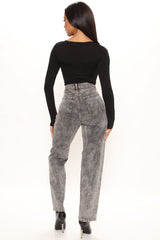 You've Been Pinned Straight Leg Jean - Black Ins Street