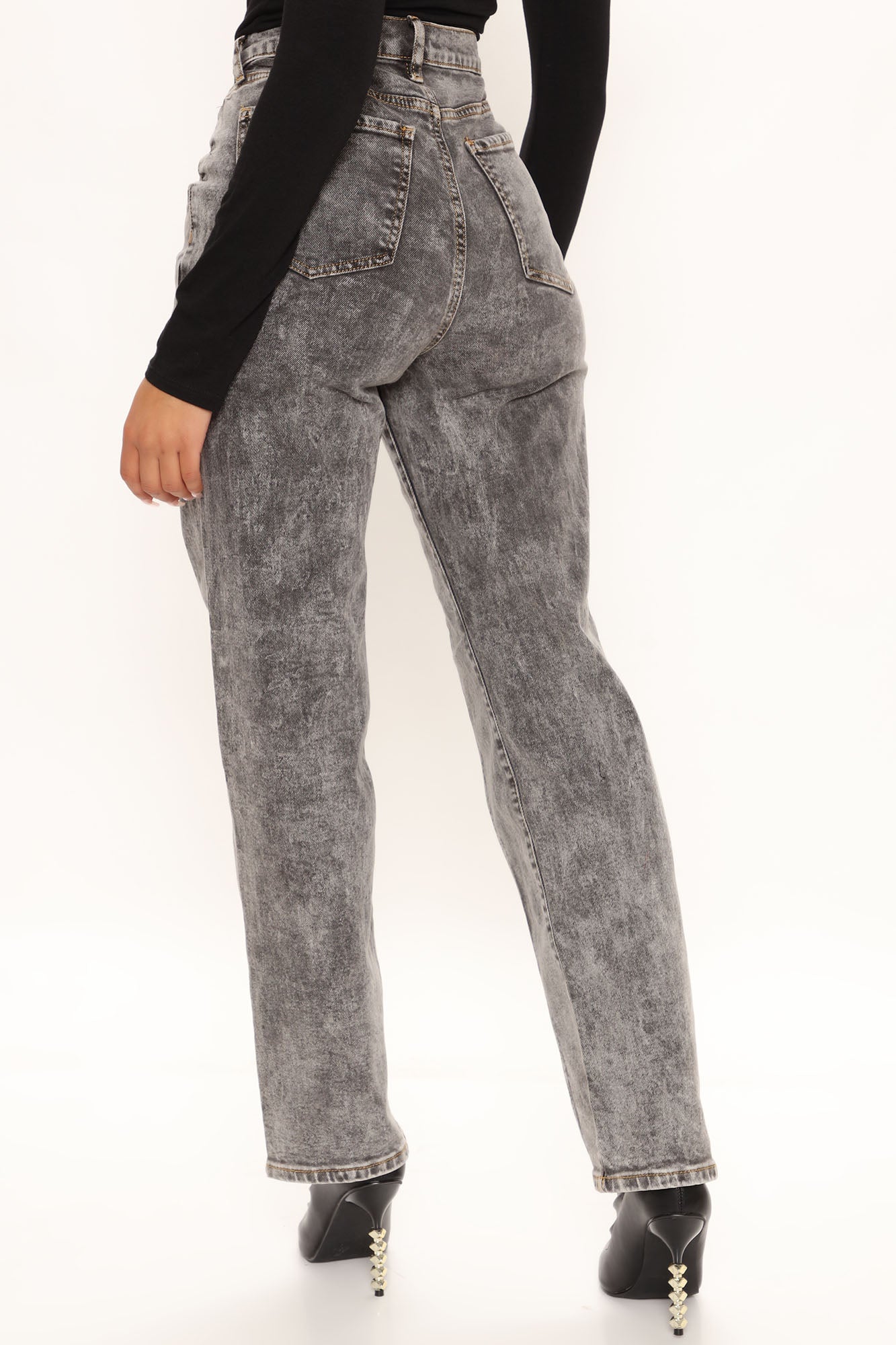 You've Been Pinned Straight Leg Jean - Black Ins Street