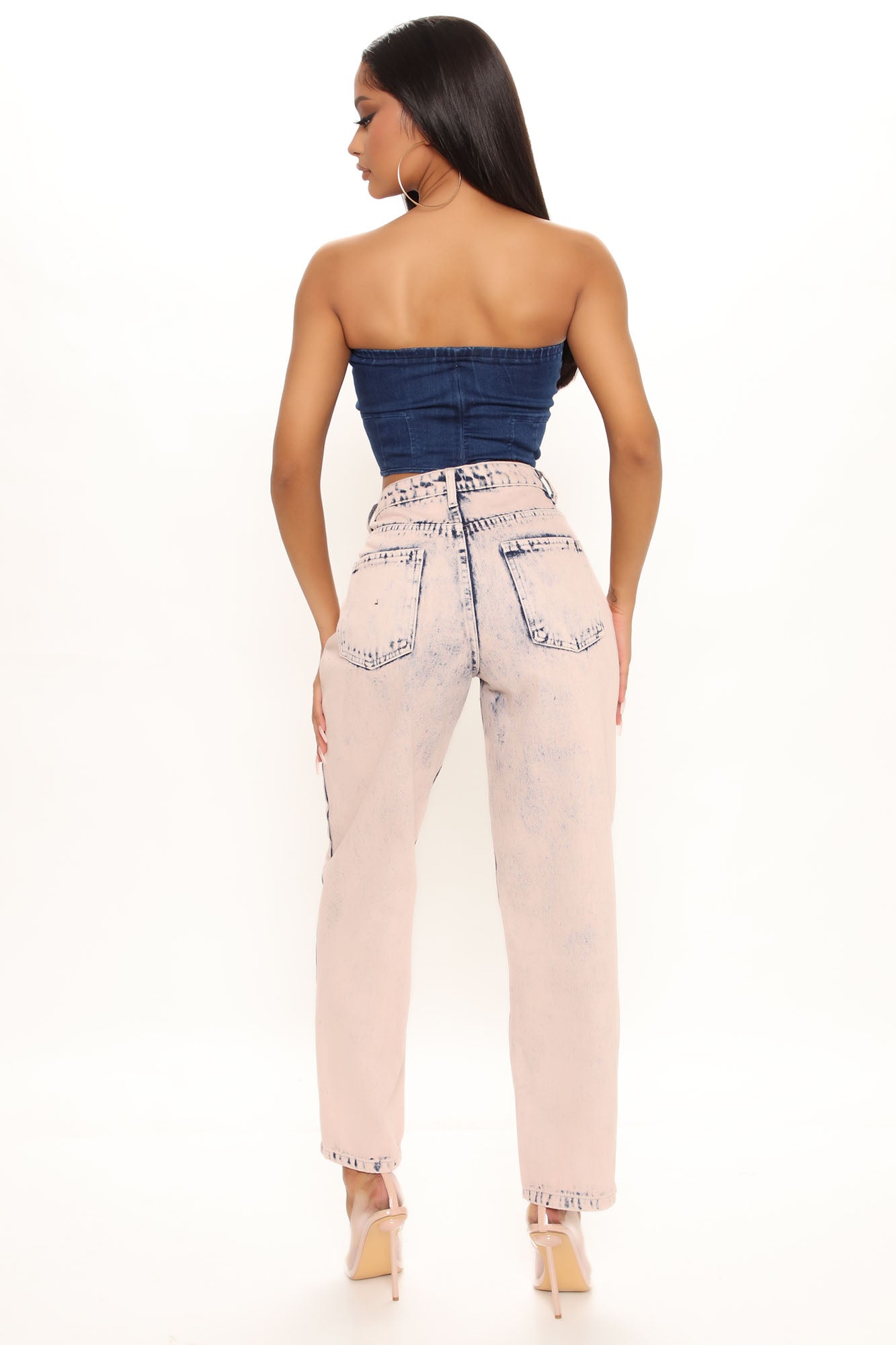 No Time For Games Acid Wash Straight Leg Jeans - Pink Ins Street