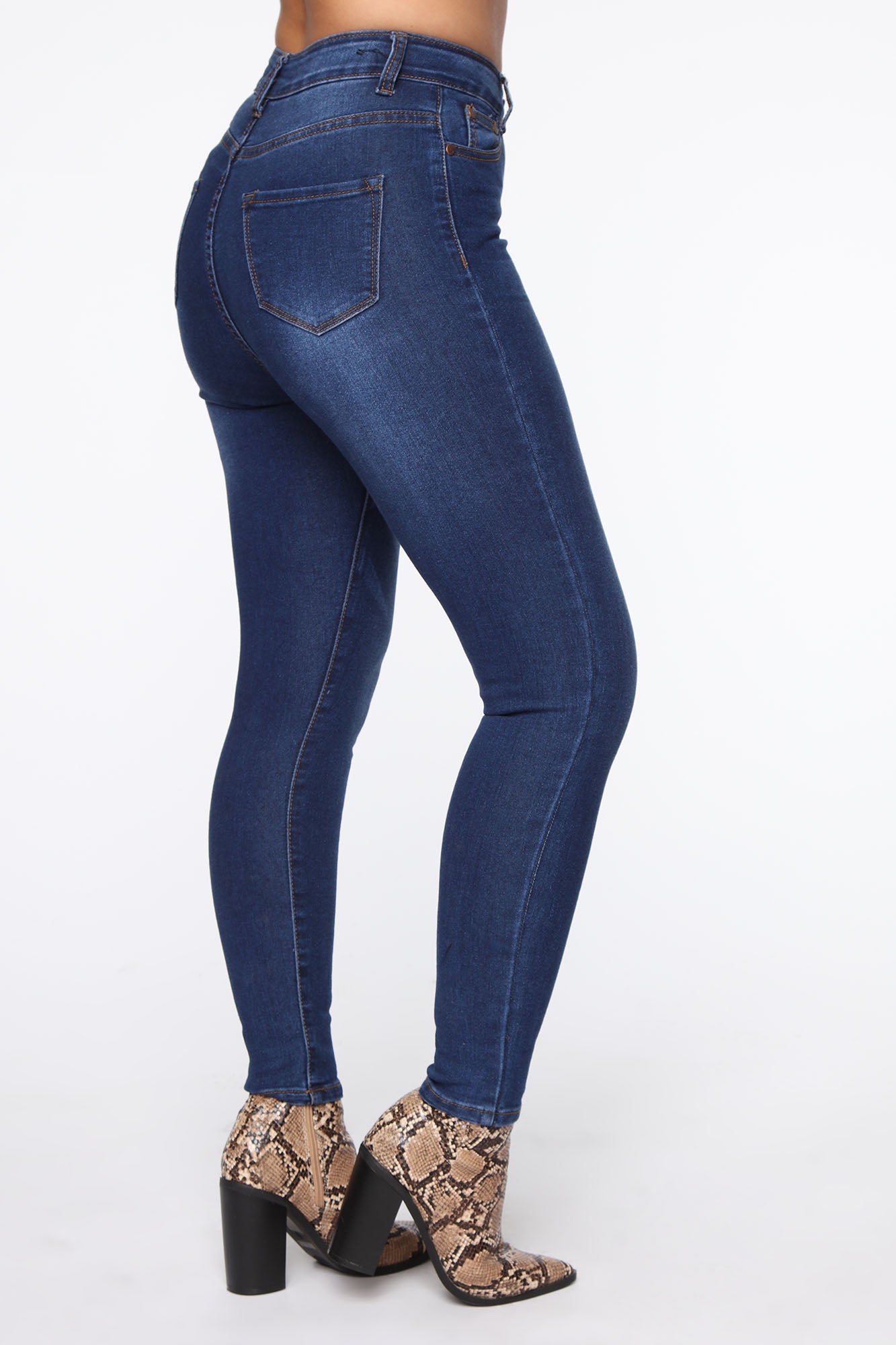 Aria High Waisted Skinny Jeans - Medium Blue Wash Ins Street