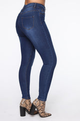 Aria High Waisted Skinny Jeans - Medium Blue Wash Ins Street
