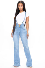 Flare To Join Me Denim Overalls - Light Blue Wash Ins Street