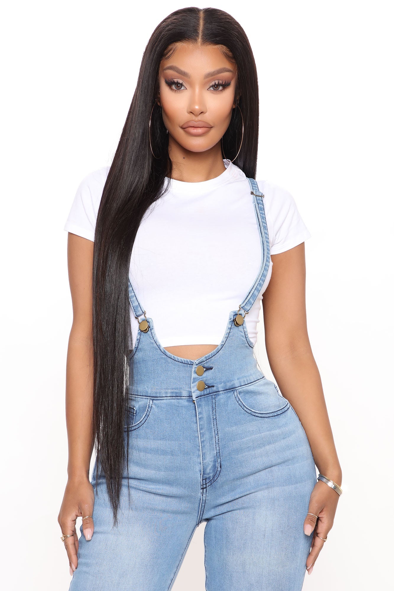 Flare To Join Me Denim Overalls - Light Blue Wash Ins Street