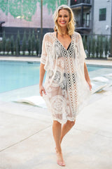 Lover Of The Sea Lace Kaftan Cover-Up Dress Ins Street