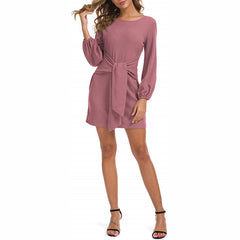 Mithra Tie Front Knit Dress - Dusty Pink Ins Street