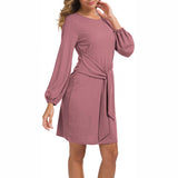 Mithra Tie Front Knit Dress - Dusty Pink Ins Street