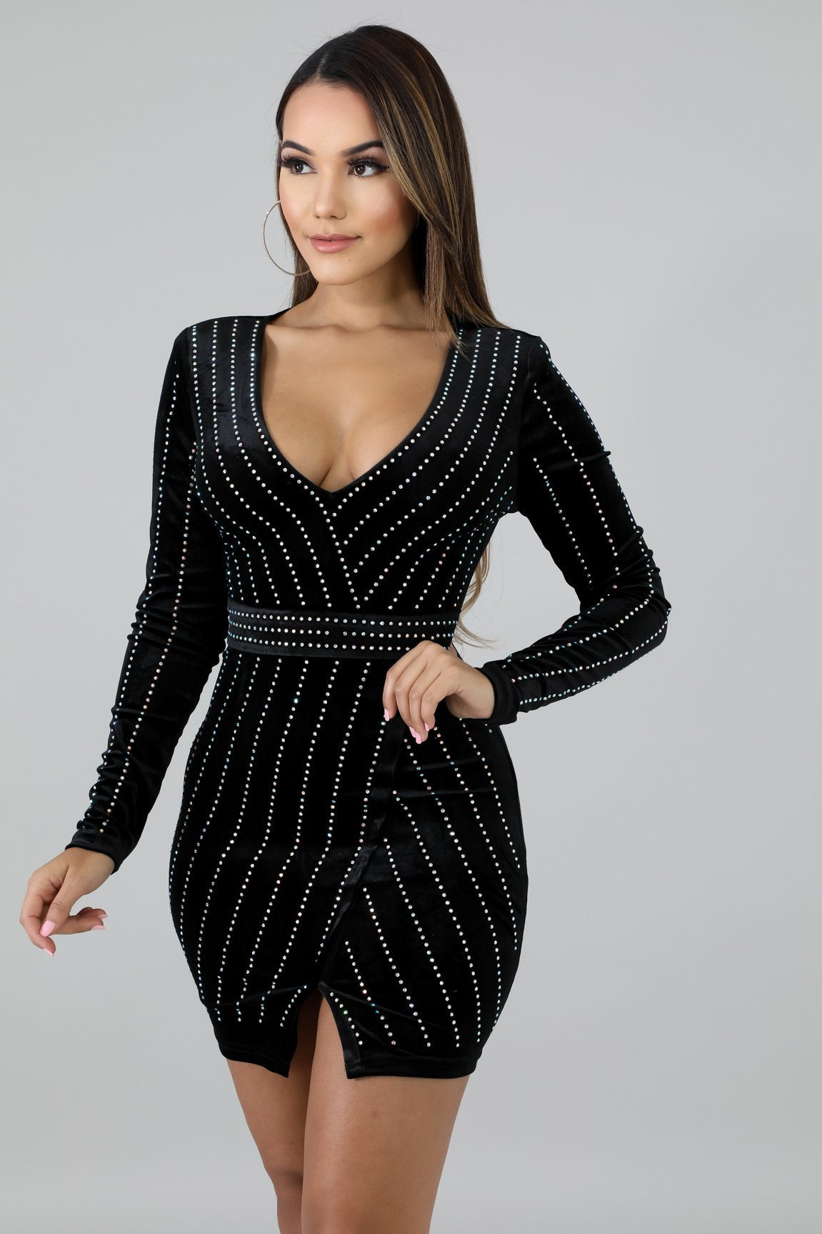 Alexa Velvet Wrap Dress Ins Street