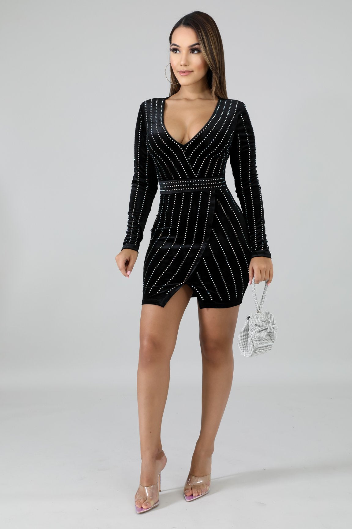 Alexa Velvet Wrap Dress Ins Street