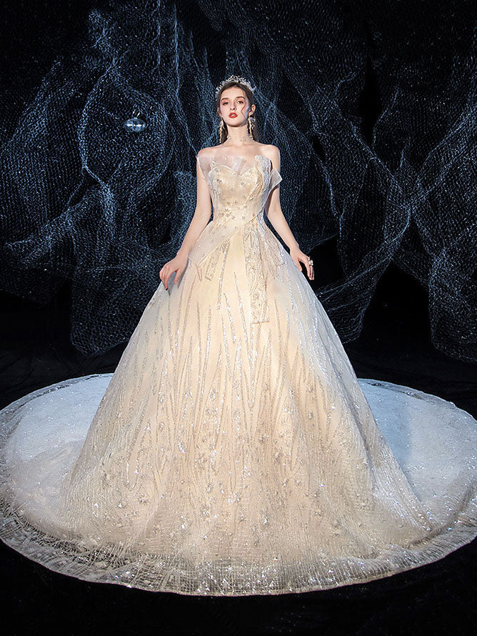 Starry Luxury Big Tail Palace Wedding Dress – InsStreet