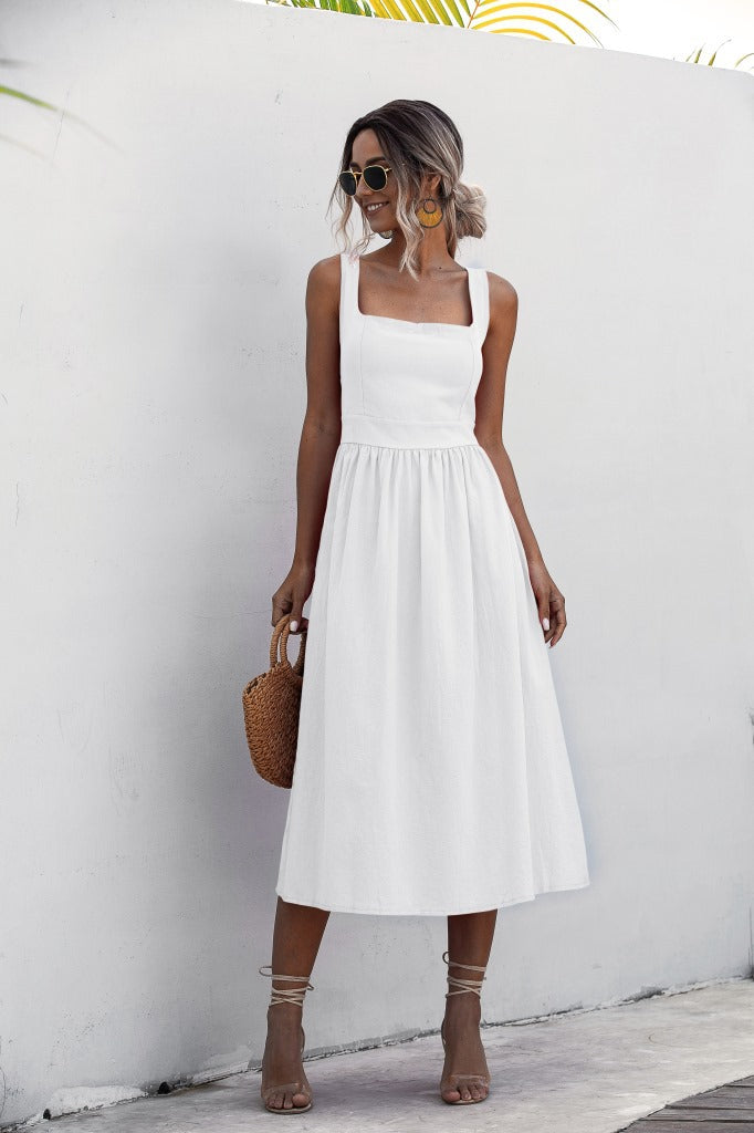 Teagan Cotton Tiered Babydoll Dress - Off White – InsStreet
