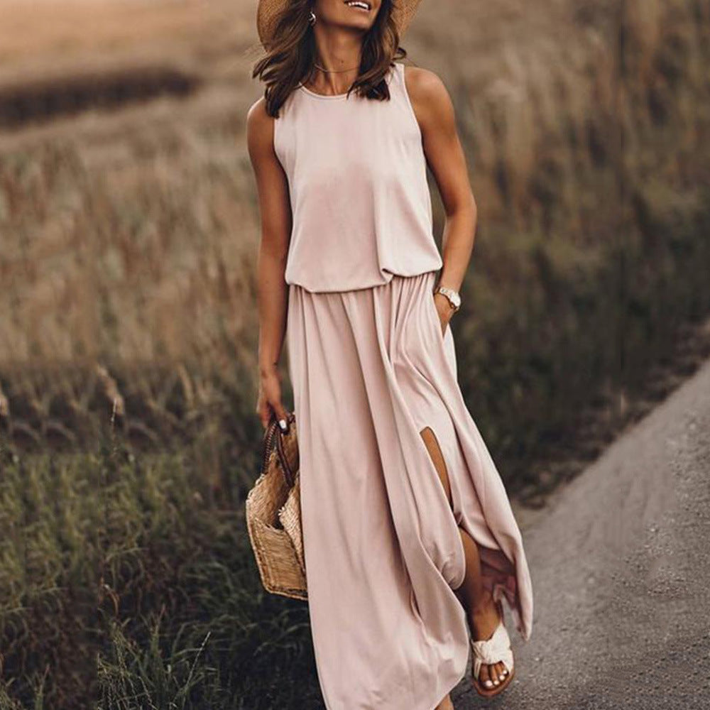 Soleia Satin Cowl Neck Midi Dress - Dusty Peach Ins Street