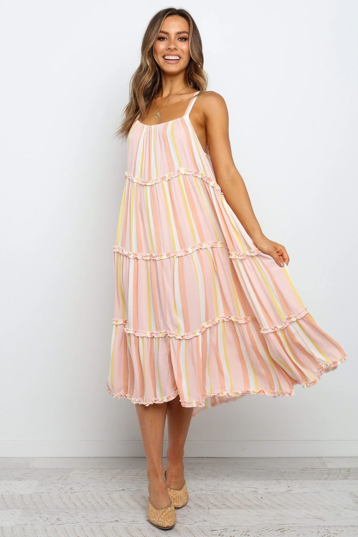 Copeland Smocked Tiered Tassel Maxi Dress - FINAL SALE SALT-001