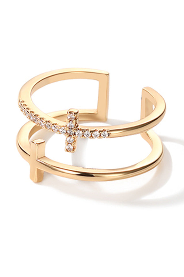 Cubic Zirconia Cross Ring Ins Street