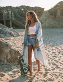 Surfer Girl Cotton Striped Kimono
