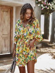 Stay True Floral Crochet Lace Belted Dress Ins Street