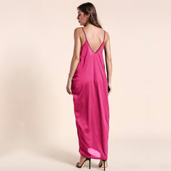 Olivian Pocketed Maxi Dress - Magenta Ins Street