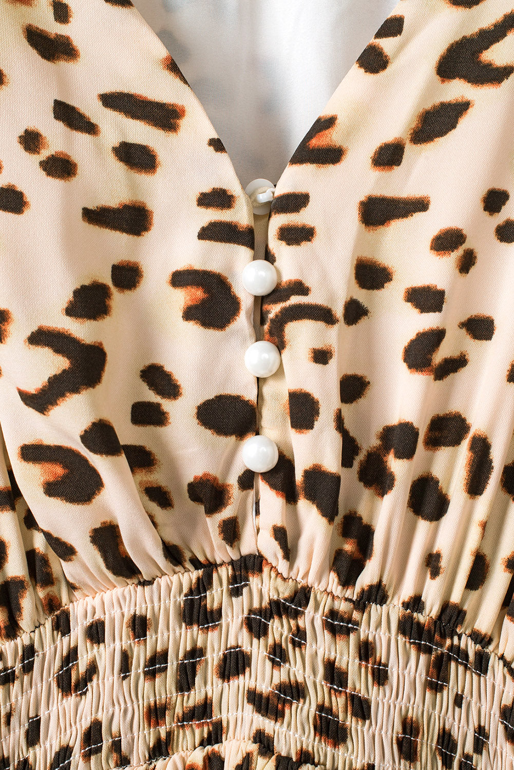 Leopard Smocked Waist Tiered Dress Ins Street
