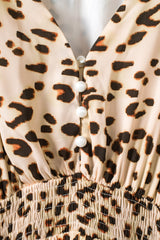 Leopard Smocked Waist Tiered Dress Ins Street
