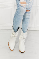 MMShoes Better in Texas Scrunch Cowboy Boots in White Ins Street