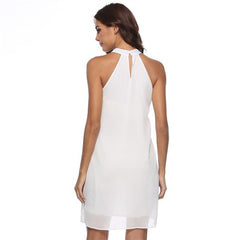 Melody Satin Halter Mini Dress - Ivory Ins Street