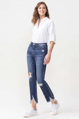 Lovervet Jackie Full Size High Rise Crop Straight Leg Jeans Ins Street