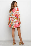 Once And Floral Satin Rope Tie Ruffle Dress Ins Street