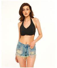 TITANIA LINSLEY TEARDROP FRINGE DENIM SHORT insstreet