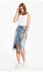 TRENTON IRAS ASYMMETRICAL HIGH CUT OUT SKIRT INSSTREET