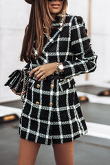 Plaid Turn-back Collar Outerwear(5 colors) Ins Street