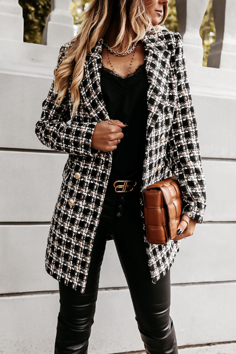 Plaid Turn-back Collar Outerwear(5 colors) Ins Street