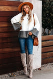 Women's Plus Size Loose Stitched Pullover Sweater Ins street