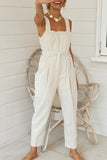 Solid Split Joint Square Collar Loose Jumpsuits Ins Street